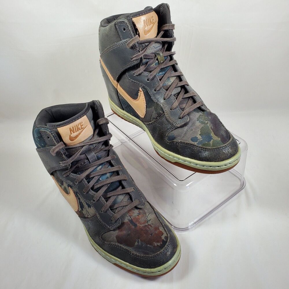 Nike Dunk Sky High Liberty Of London Women's Size 8 Wedge Shoes Midnight Fog - Picture 2 of 8